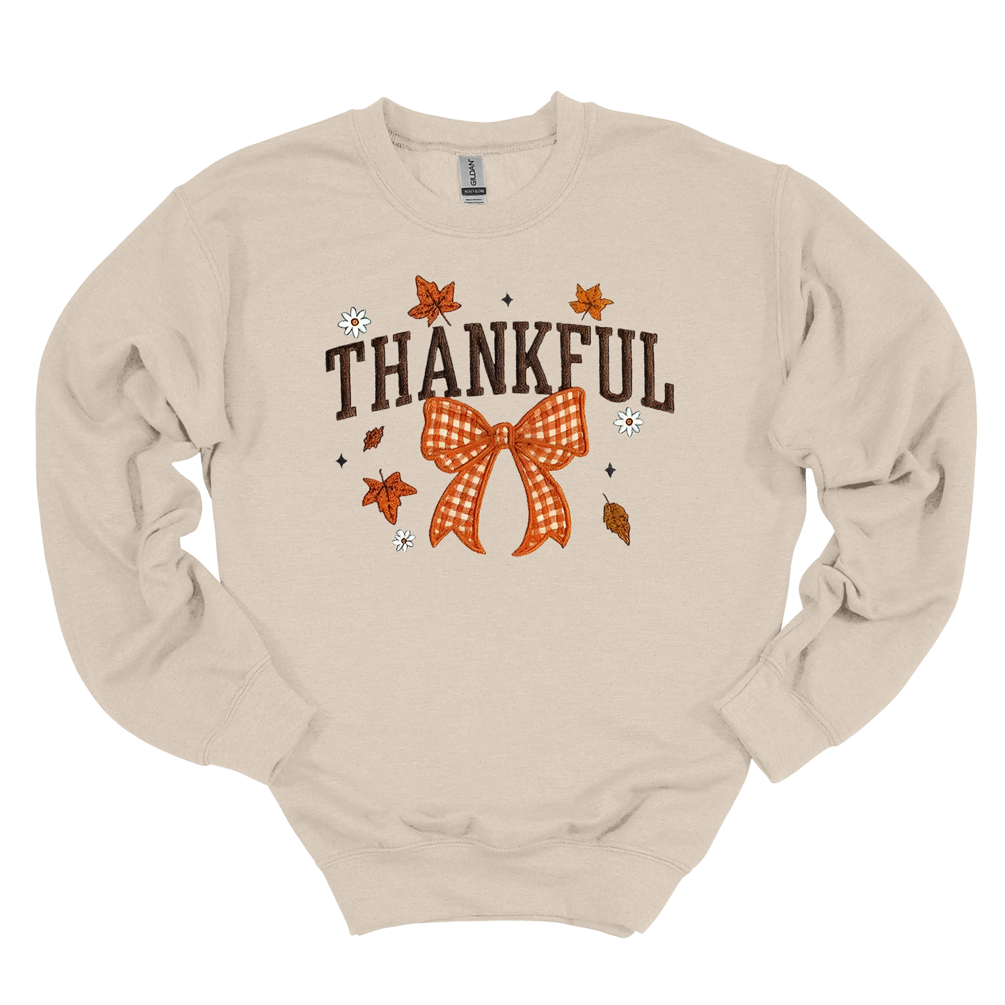 Thankful Bow Embroidered Crew