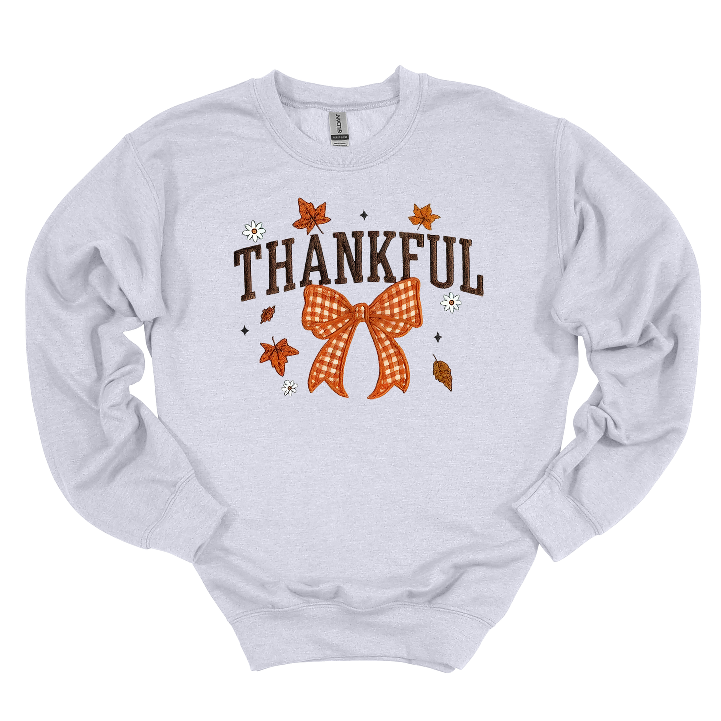 Thankful Bow Embroidered Crew