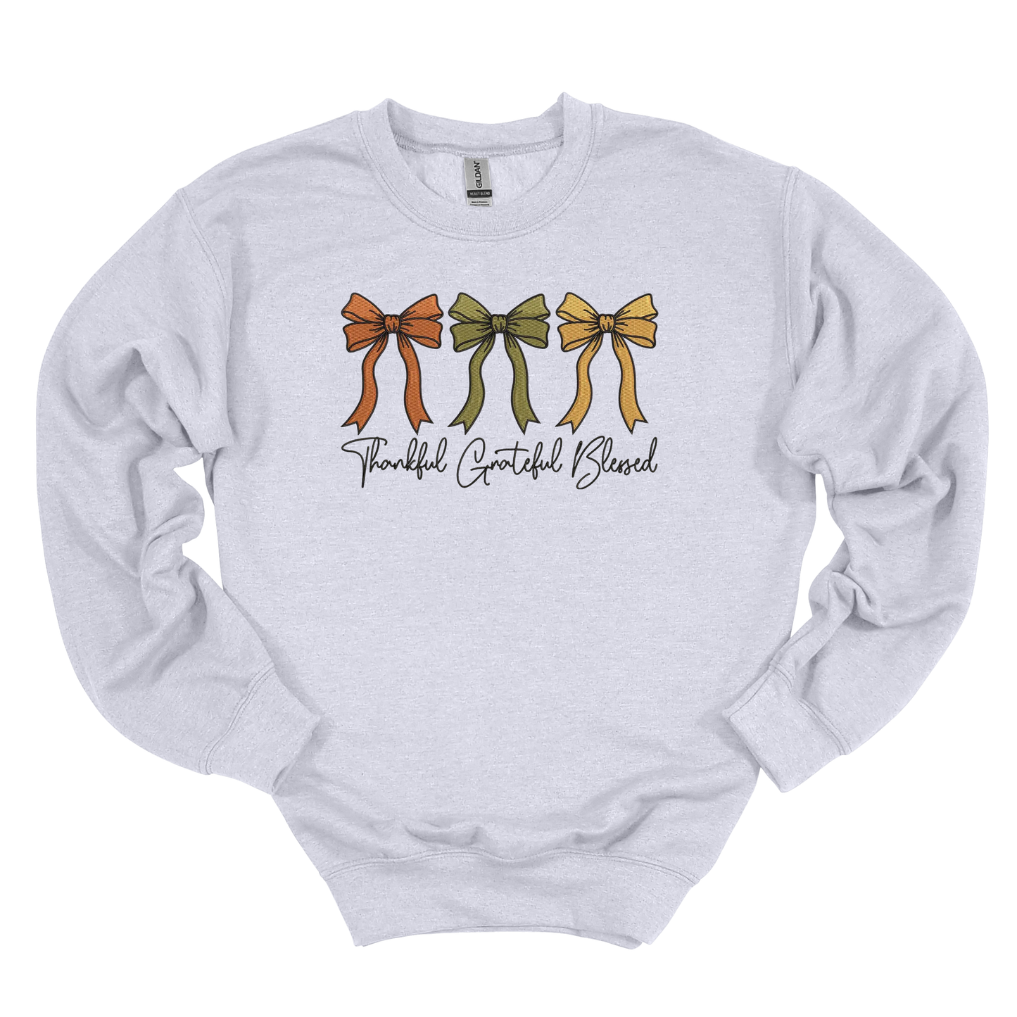 Thankful Grateful Blessed Embroidered Crew