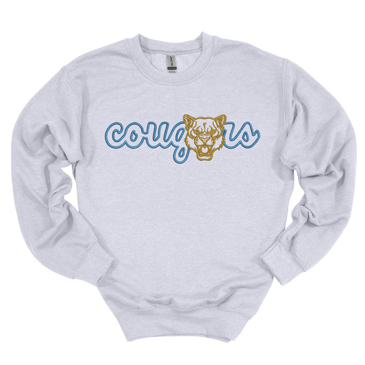 Cougars Embroidered Crewneck