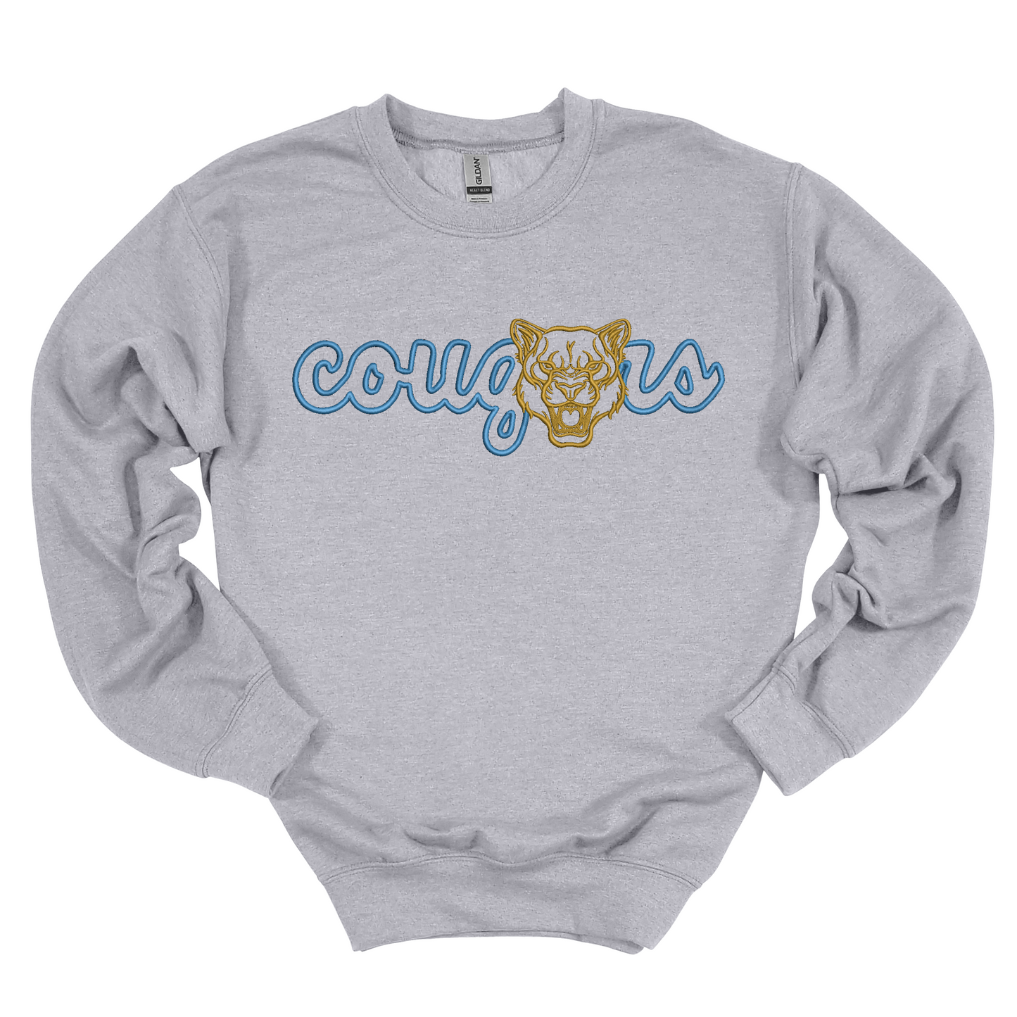 Cougars Embroidered Crewneck