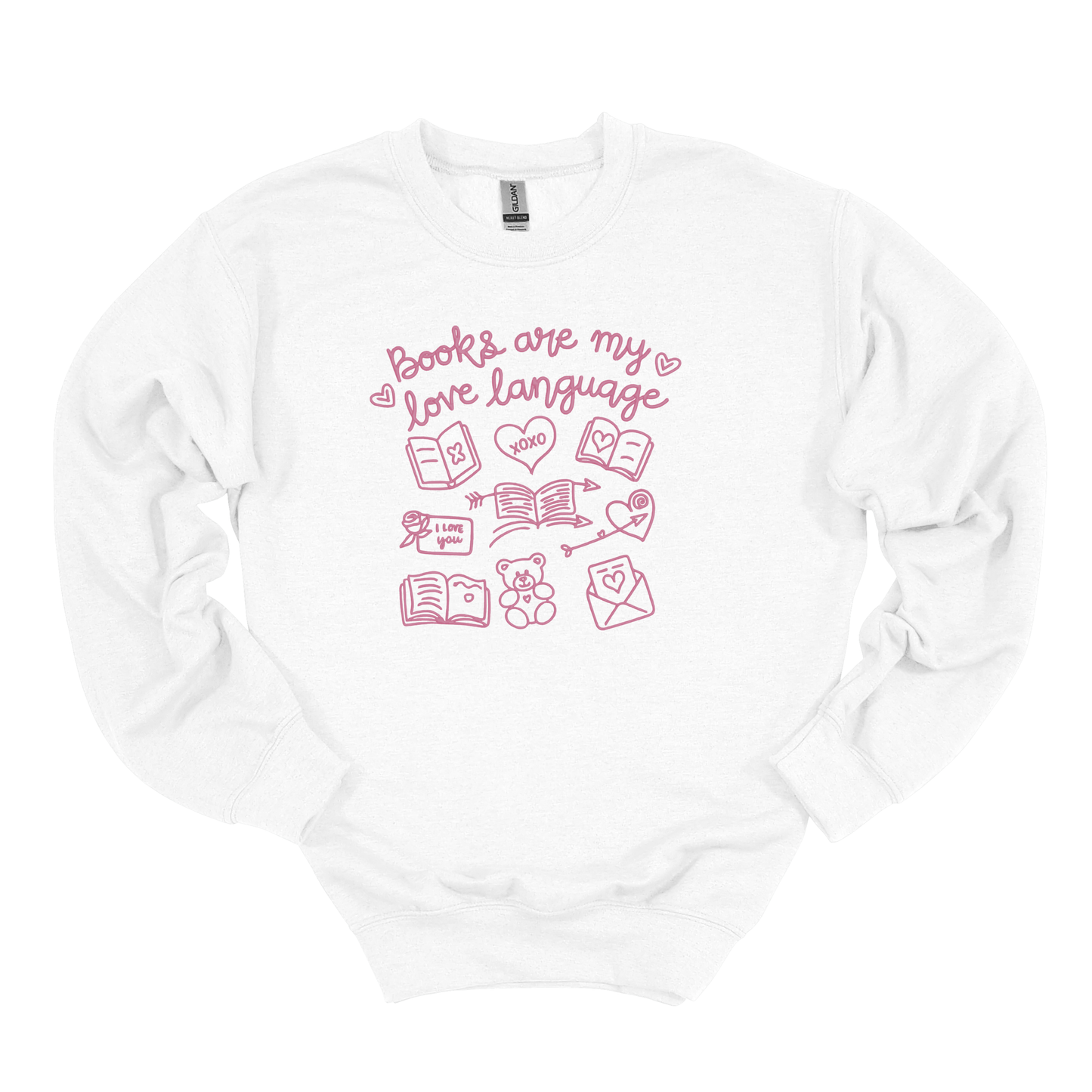 Books Are My Love Language Embroidered Sweatshirt