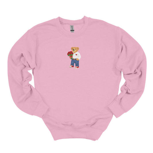 Bouquet Bear Embroidered Sweatshirt